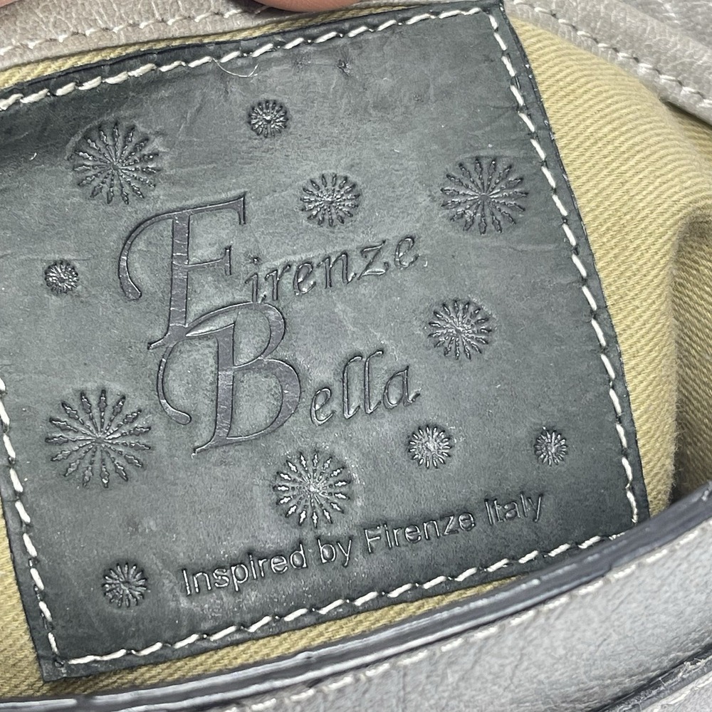 Firenze Bella Tooled Leather Hand Painted Buckle Studded Crossbody Purse Bag - Picture 11 of 14